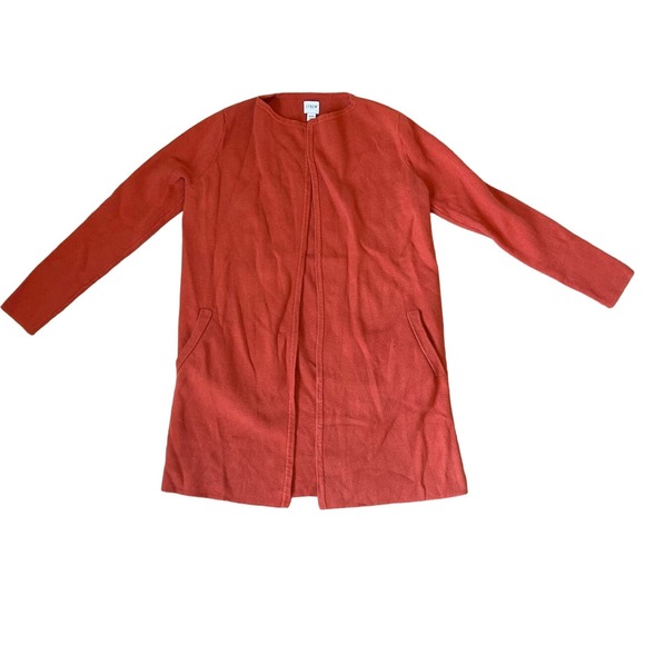 Women's J.CREW Orange Cardigan With‎ Pockets SZ XXS - Picture 1 of 4